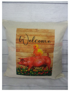 Welcome Farm Animals Pillow Cover