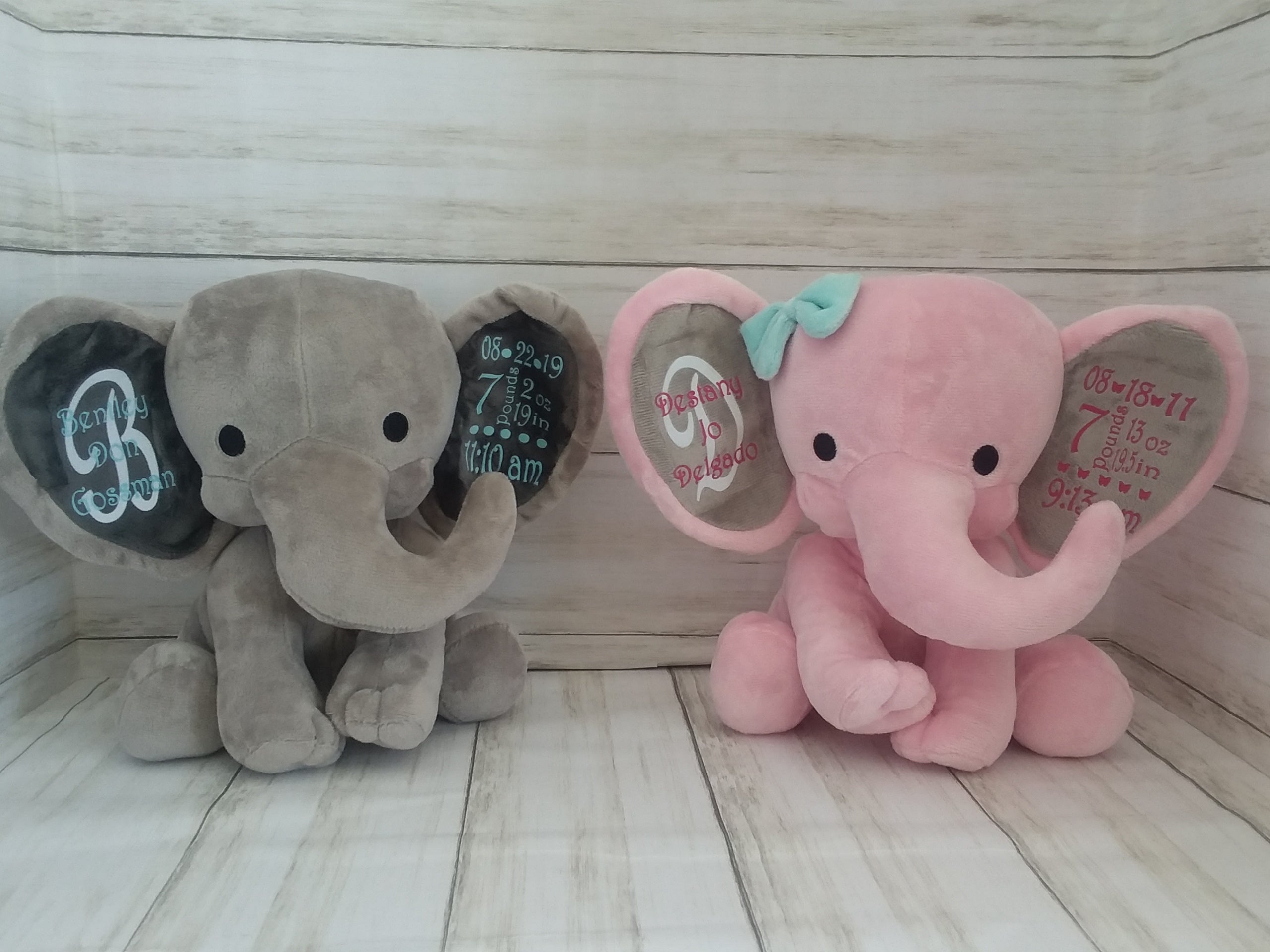 Elephant Birth Stat Plush