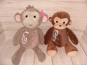 Monkey Birth Stat Plush