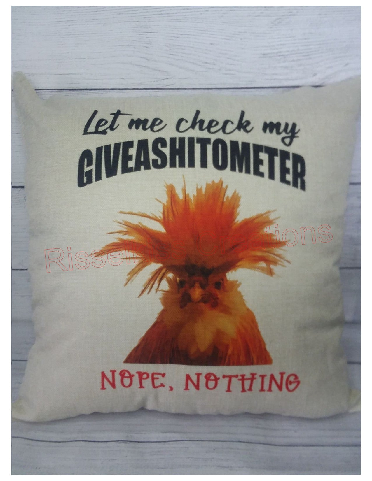 Chicken Giveashitometer Pillow Cover