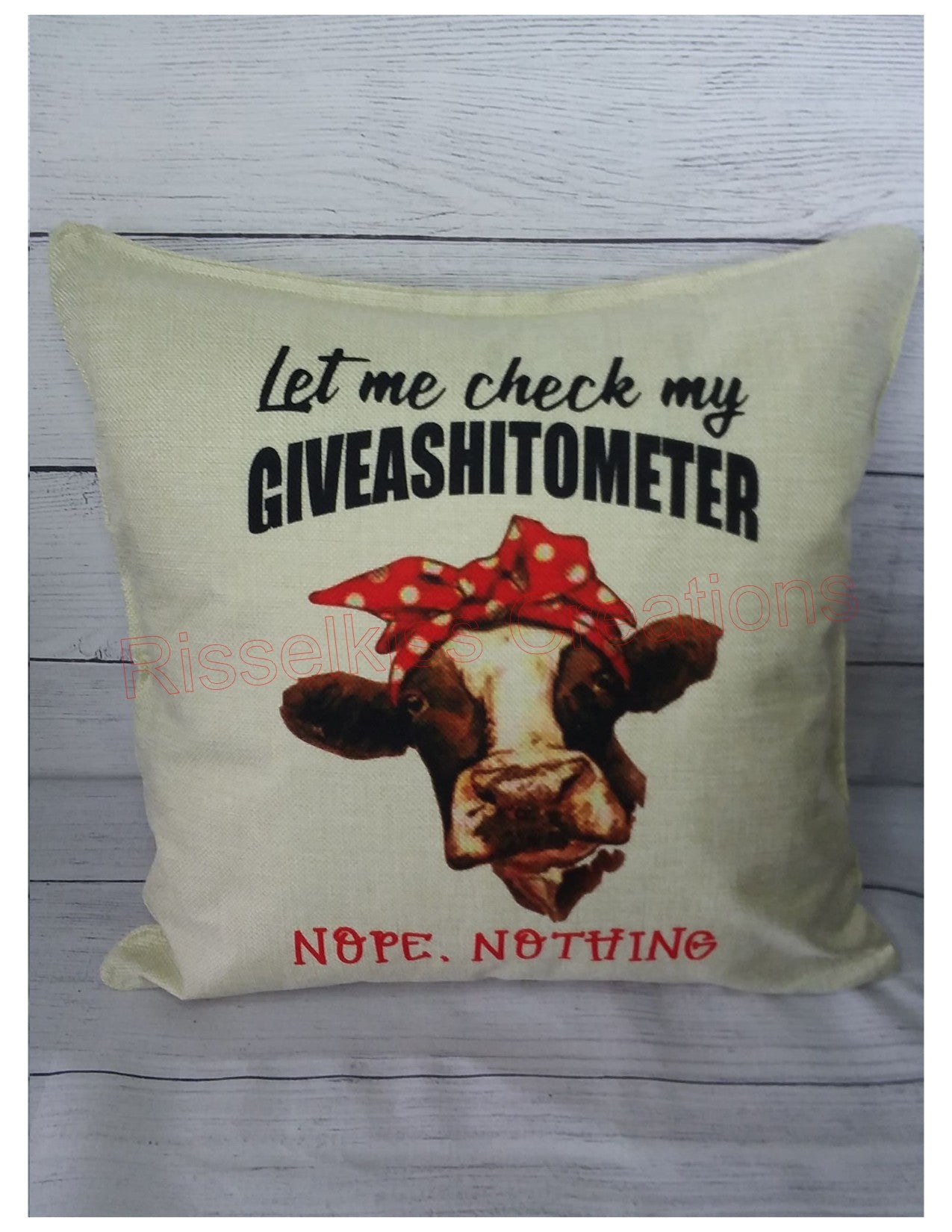 Cow Giveashitometer Pillow Cover