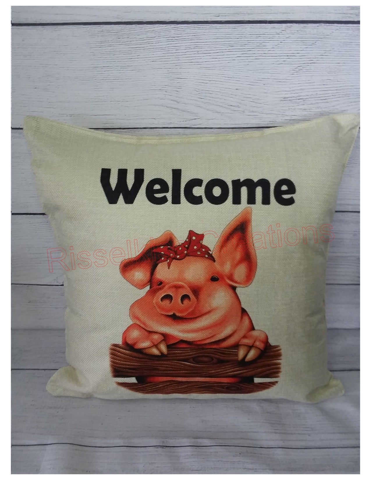 Welcome Pig Pillow Cover